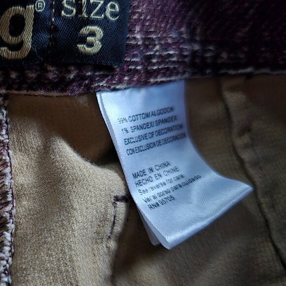 NWT PLUGG Style J2210018 Brown/Burgundy Boot Cut Corduroy Size 3 - Picture 5 of 5